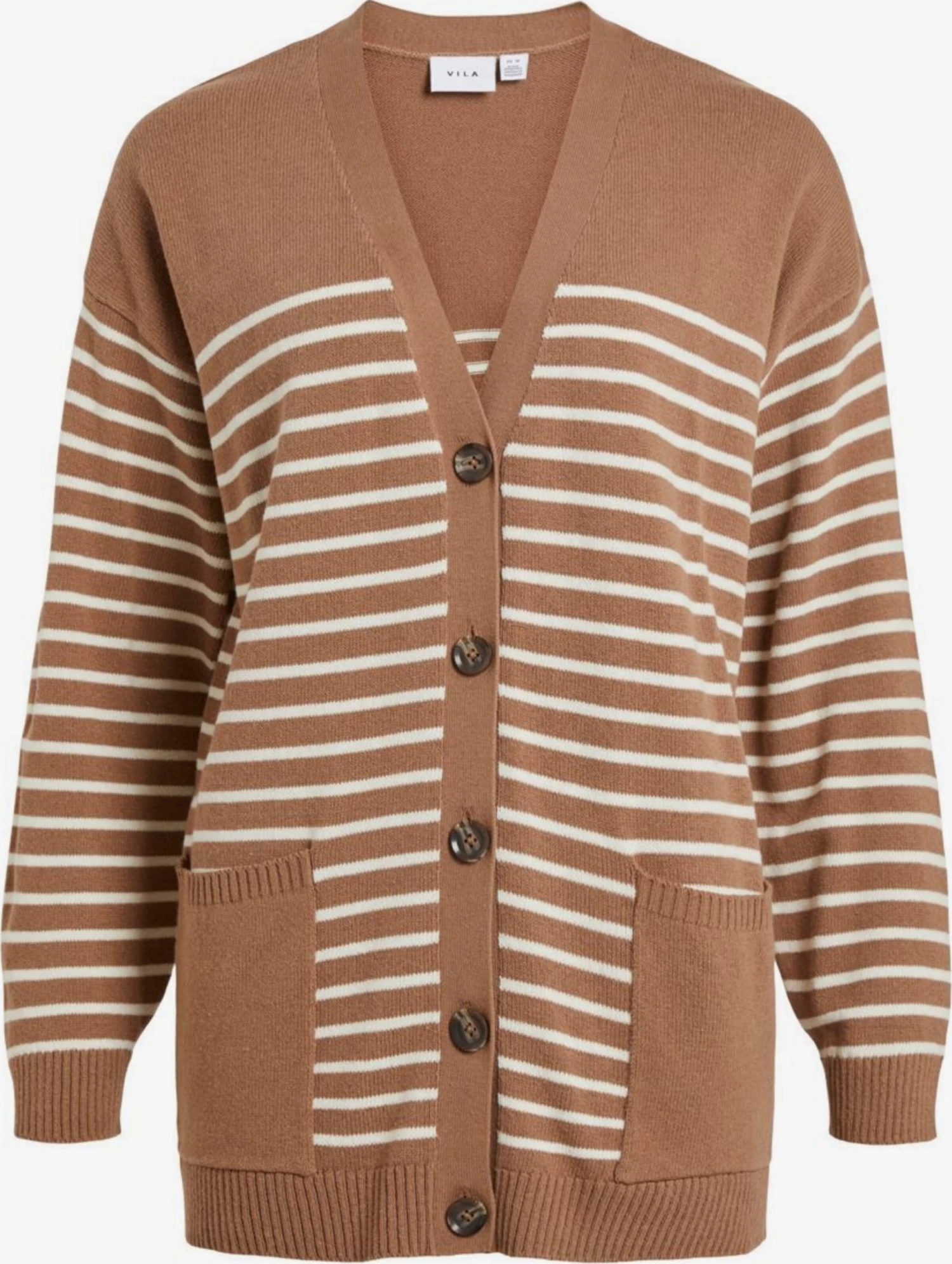 Vila Vesten Gebreid Vest Dames Bruin 3 Vila Vesten Gebreid Vest Dames Bruin