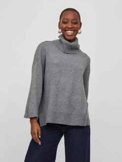 Vila Truien Trui Dames Grijs -Vila 71629c59bc7e786ebcc418a71513cf81