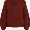 Vila Fijngebreide Truien Trui JAMINA Dames Donkerrood