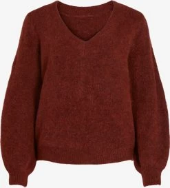 Vila Fijngebreide Truien Trui JAMINA Dames Donkerrood