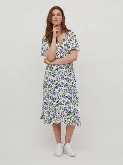 Midi Jurken Jurk Paya Dames Wit -Vila 7203961cc25194c462781f1bdd9e06be