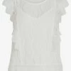 Vila Kanten Tops Top Dames Wit