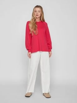 Vila Longsleeves Shirt SIF Dames Donkerroze -Vila 72ae47e4e15d87b96628f3c85a63c5ee