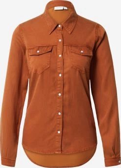 Vila Spijkerblouses Blouse Bista Dames Karamel