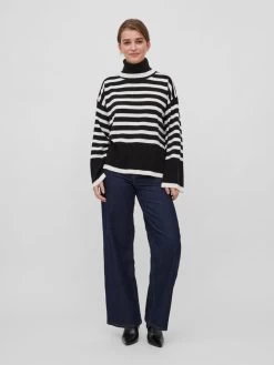 Vila Coltruien Trui Dames Zwart / Wit -Vila 73c5906c691dfa985fd5a603cf311994