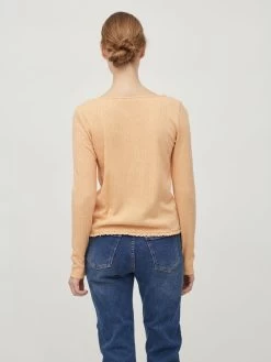 Vila Vesten Gebreid Vest Dames Abrikoos -Vila 73f3dd4c8ecd52b5d07c92d25437df99