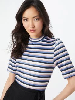 Vila T-shirts Shirt Carla Dames Blauw -Vila 7417215ea069e5c2f7520c409261af45