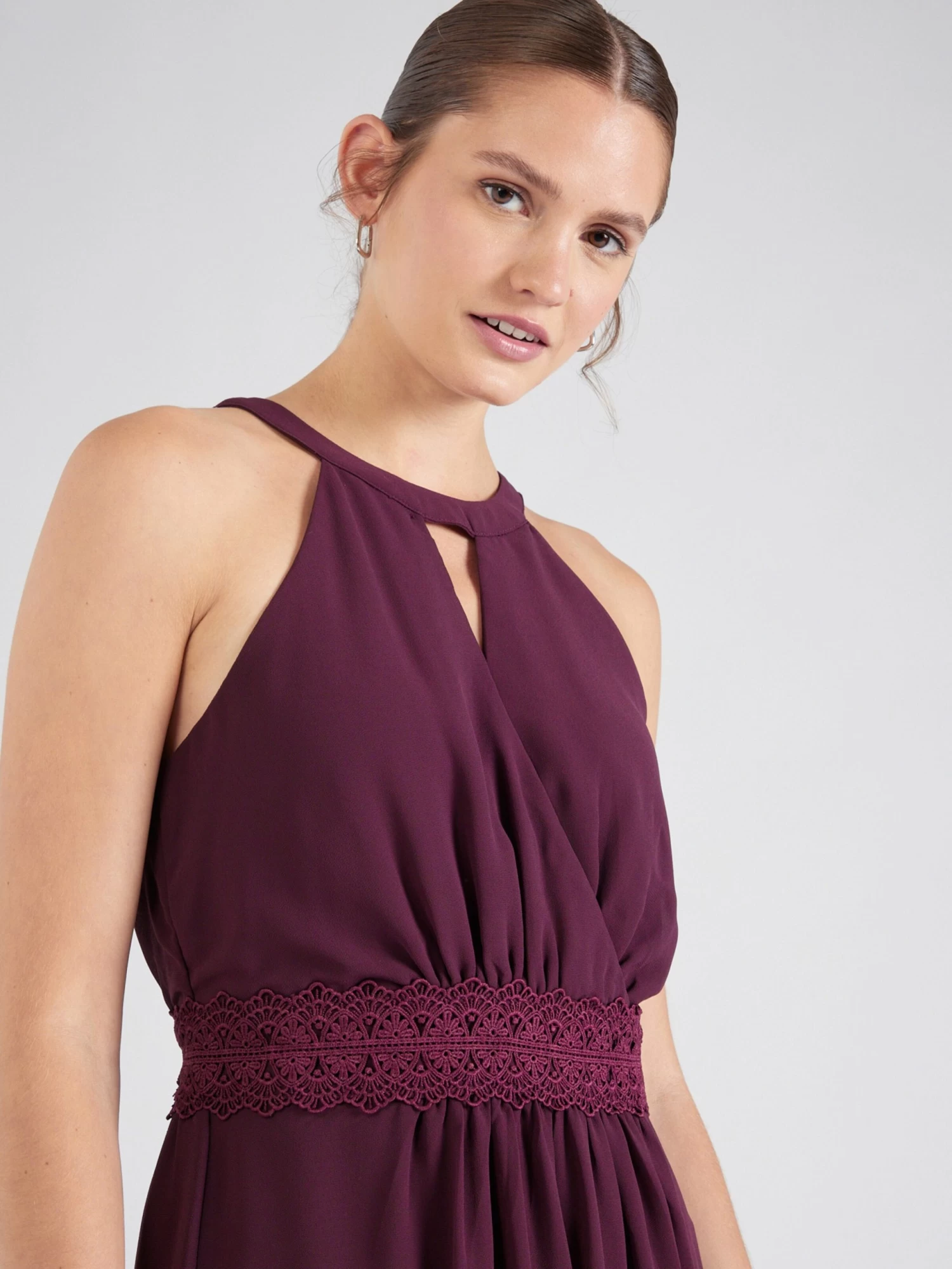 Vila Cocktailjurken Cocktailjurk RILLA Dames Wijnrood 4 Vila Cocktailjurken Cocktailjurk RILLA Dames Wijnrood - Afbeelding 2