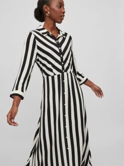Vila Maxi Jurken Jurk Dames Zwart / Wit -Vila 76a45987701d66392a9b435a0fa450ee