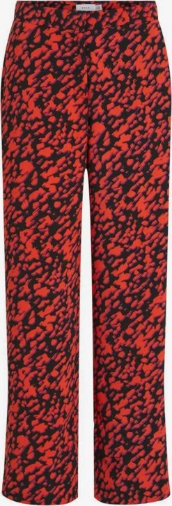 Vila Pantalons Regular Broek Dames Rood / Zwart