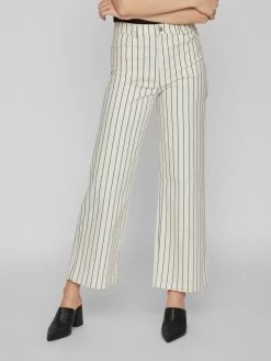 Vila Wide Leg Wide Leg Jeans Dames Beige -Vila 781facbbb3c16a48962aca1a79f22bf6