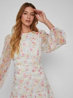 Vila Mini Jurken Jurk Sophia Dames Crème -Vila 789872c930480579131e336258f48e1d