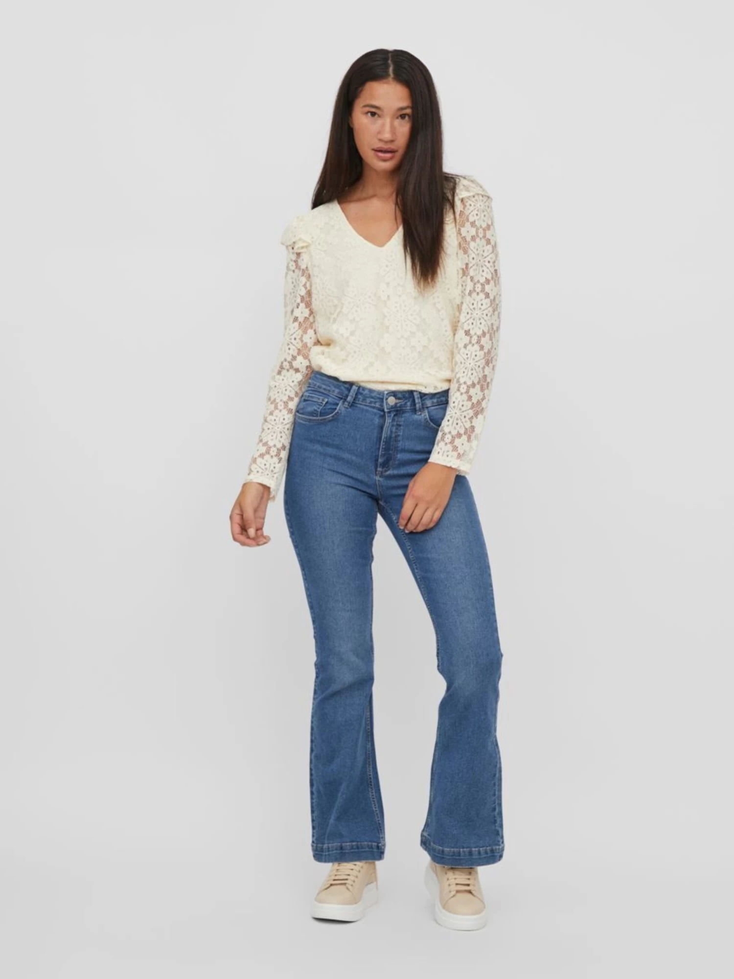 Vila Bootcut Flared Jeans Flour Sine Dames Blauw 7 Vila Bootcut Flared Jeans Flour Sine Dames Blauw - Afbeelding 5