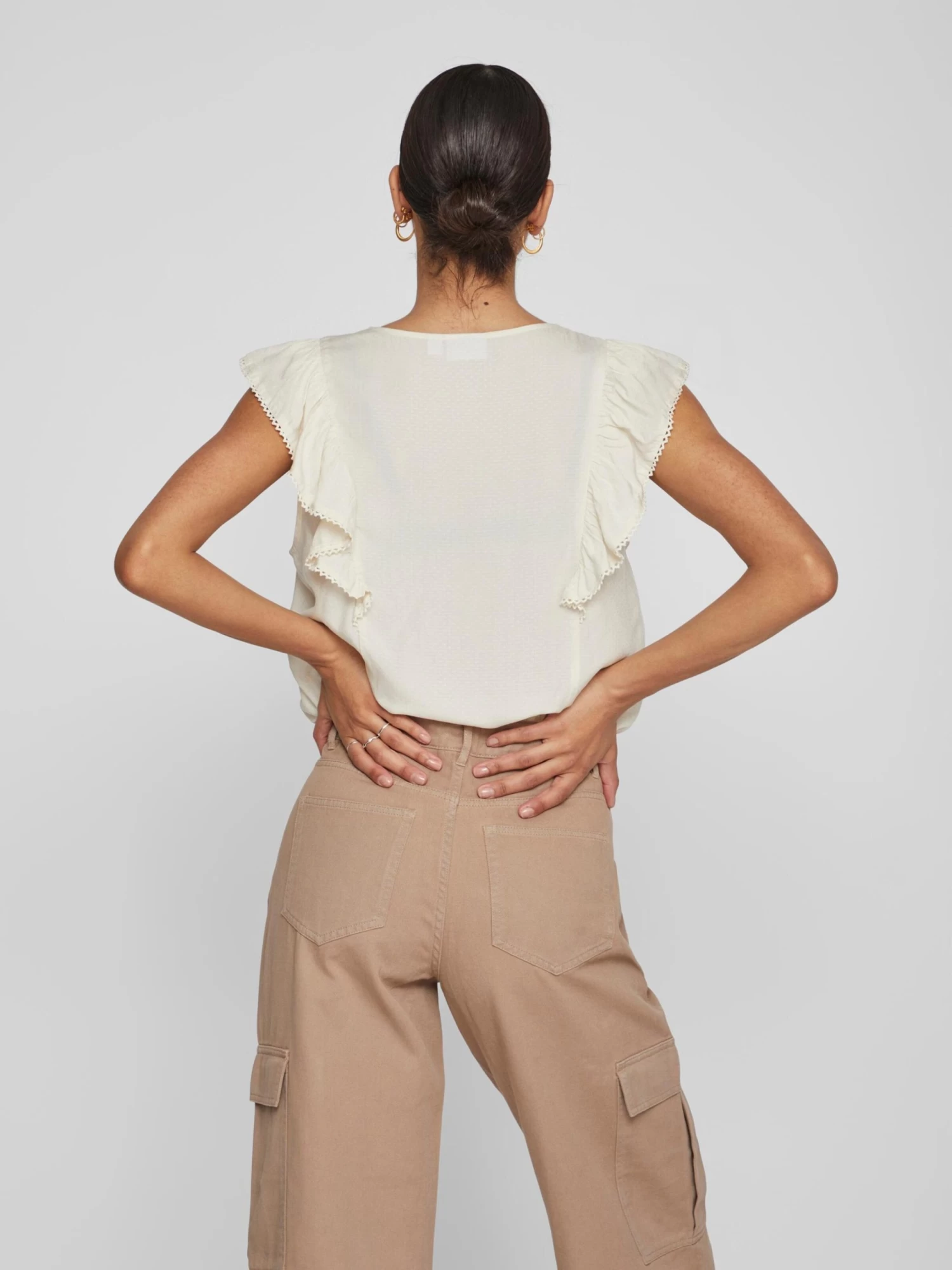 Vila T-shirts Shirt Juliana Dames Ecru 6 Vila T-shirts Shirt Juliana Dames Ecru - Afbeelding 4