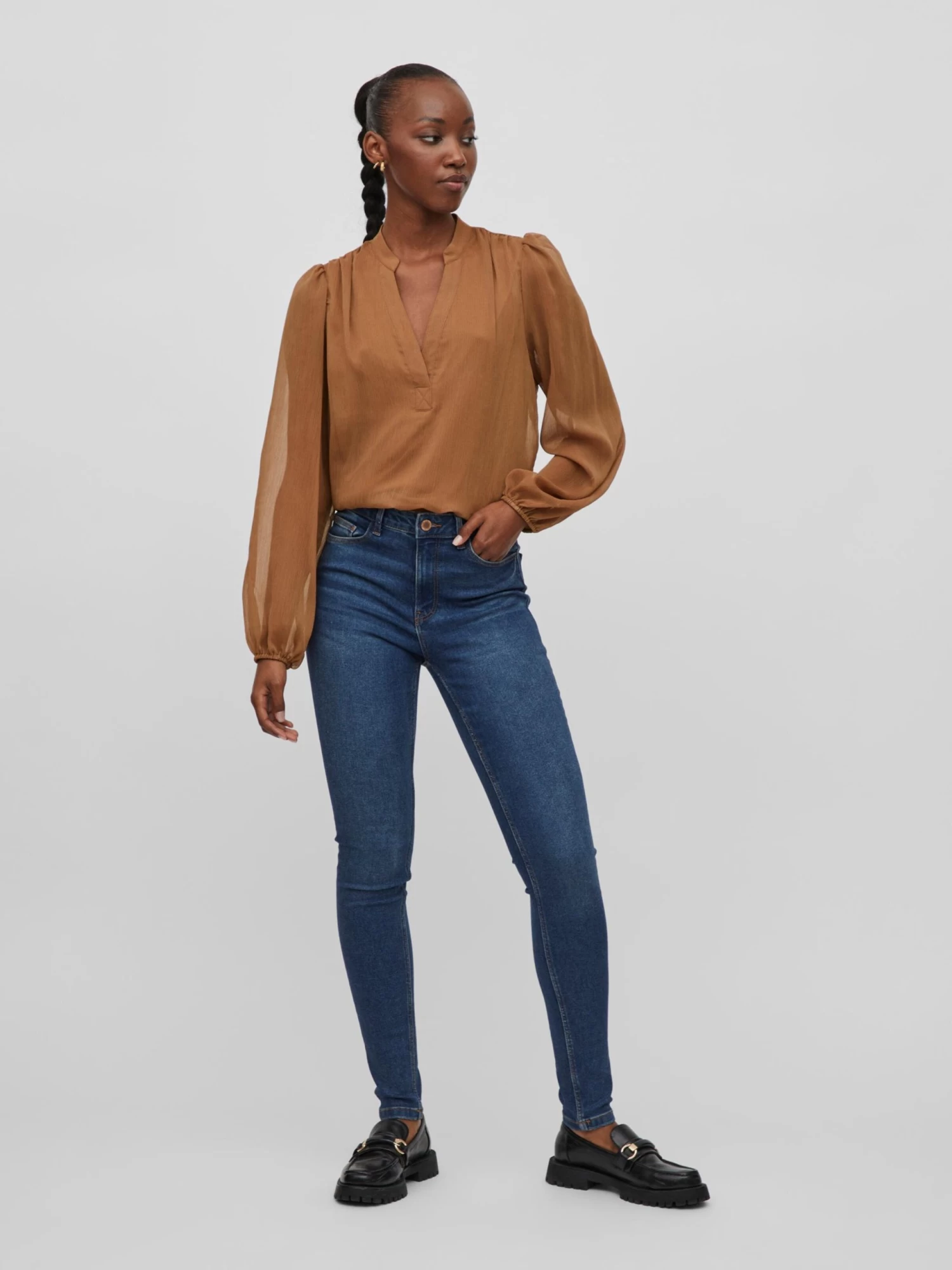 Vila Blouseshirts Blouse Maddie Dames Karamel 7 Vila Blouseshirts Blouse Maddie Dames Karamel - Afbeelding 5