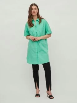 Vila Lange Blouses Blouse Dames Groen -Vila 7c6798c187151220fffbb1a41fd8d1f8