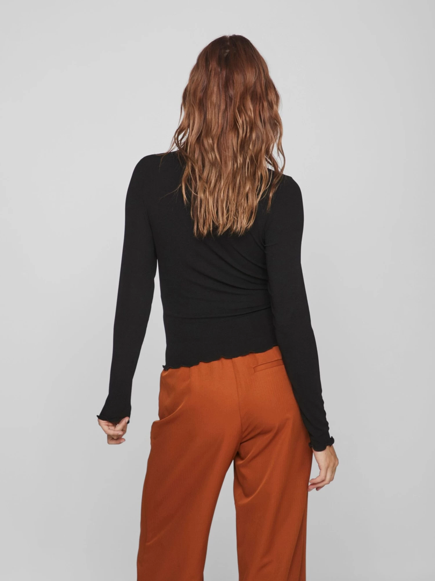 Vila Longsleeves Shirt Dames Zwart 6 Vila Longsleeves Shirt Dames Zwart - Afbeelding 4