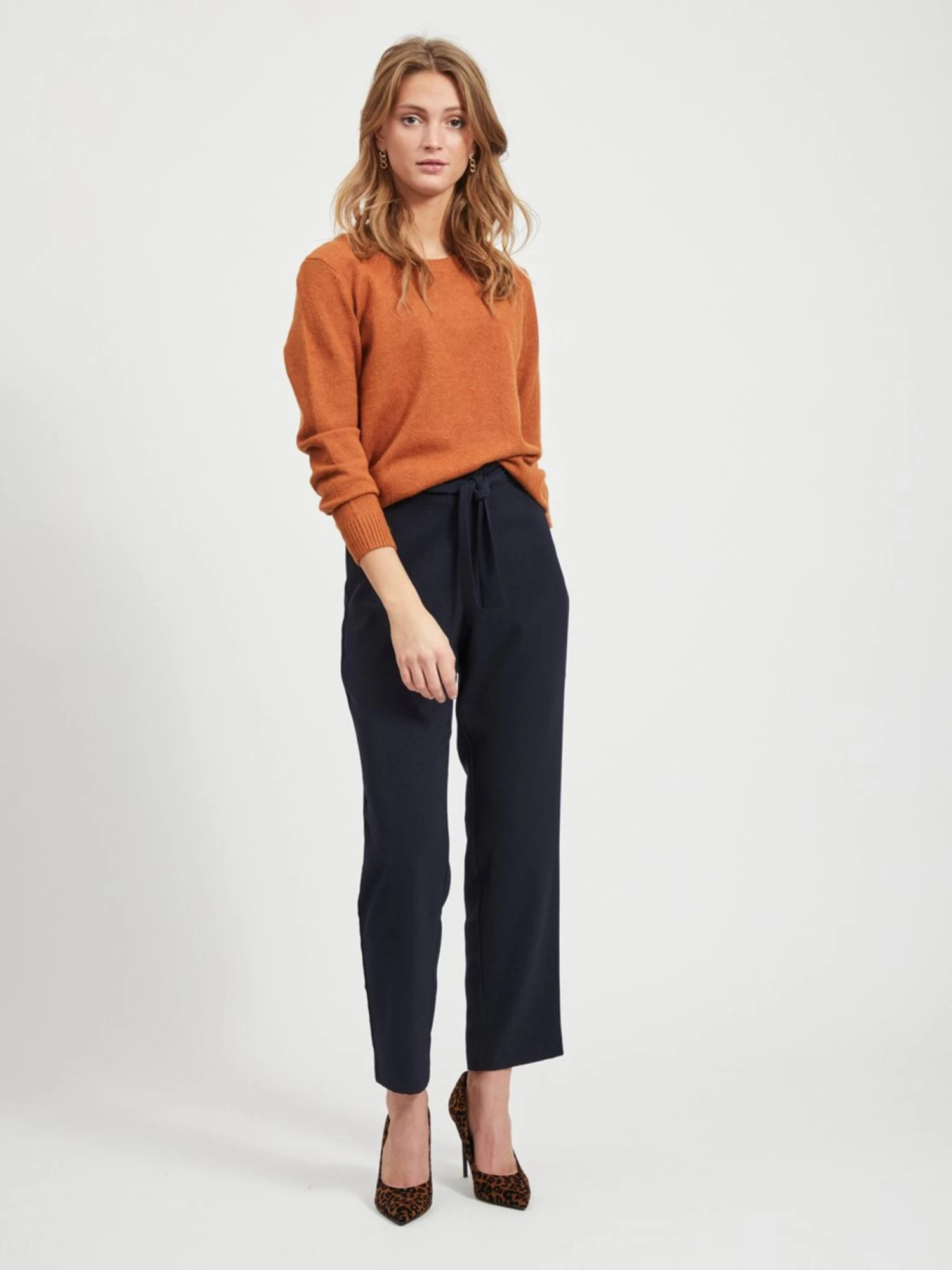 Vila Pantalons Regular Broek Dames Donkerblauw 7 Vila Pantalons Regular Broek Dames Donkerblauw - Afbeelding 5