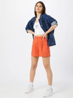 Vila Shorts Wide Leg Bandplooibroek Alina Dames Oranje -Vila 7eec5a88db3e4259f7551e52b60aad85