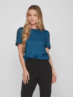 Vila T-shirts Shirt Dames Blauw -Vila 7f909c6c9dcca113f4a4b8d0e7c4a484
