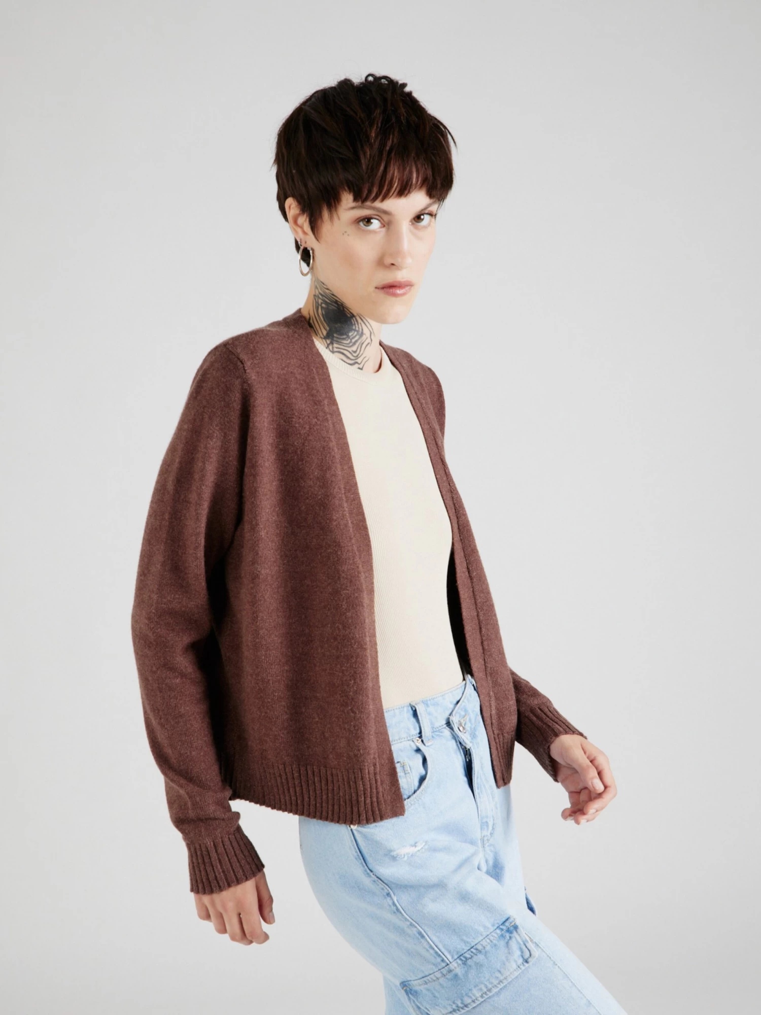 Vila Vesten Gebreid Vest RIL Dames Donkerbruin 4 Vila Vesten Gebreid Vest RIL Dames Donkerbruin - Afbeelding 2