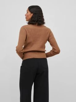 Vila Vesten Gebreid Vest Comfy Dames Mokka -Vila 8180055a06afa3e2675368a62fe63047