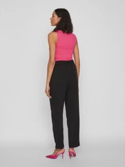 Vila Bandplooibroeken Regular Bandplooibroek Ivy Dames Zwart -Vila 818f6cca1a09a3bfad26d014ca451a2b