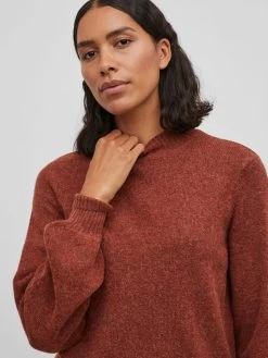 Vila Fijngebreide Truien Trui Dames Roestrood -Vila 819208bd9b317c910ebd37ffd85c84d9