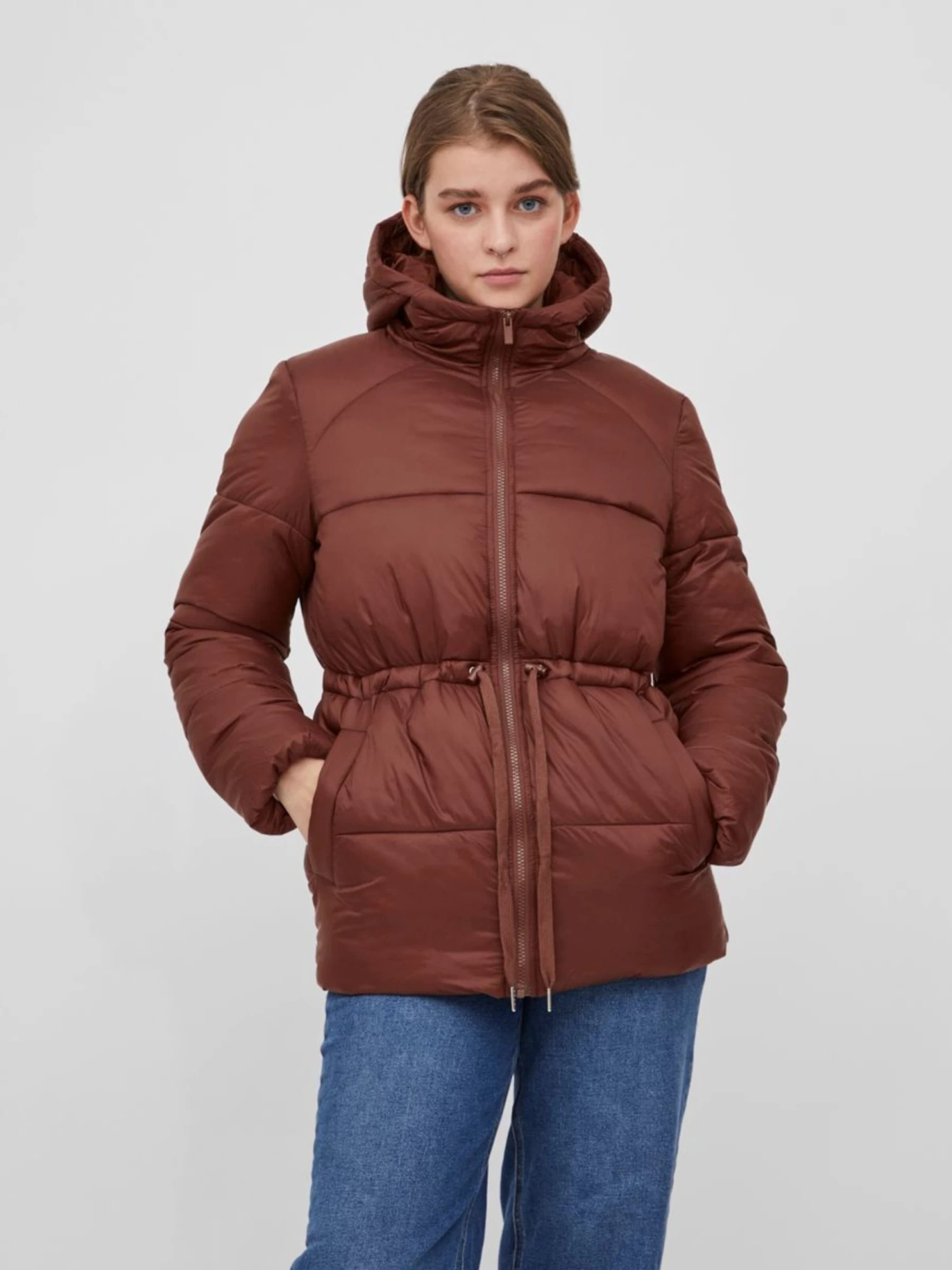 Vila Winterjassen Winterjas Petite Dames Bruin 5 Vila Winterjassen Winterjas Petite Dames Bruin - Afbeelding 3