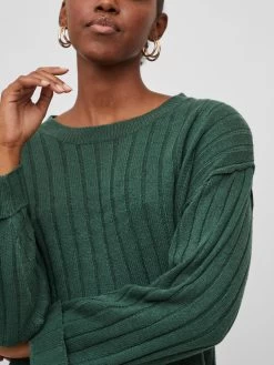 Basic Truien Trui Passie Dames Donkergroen -Vila 82e9a5cbbb0fd1111acf33c7f23af39f