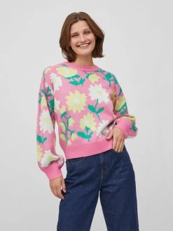 Vila Fijngebreide Truien Trui Dames Pink -Vila 83dd43a43f97e3c5b5f182038c107327