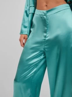 Vila Pantalons Wide Leg Broek Ally Dames Groen -Vila 8434672ac4f184313faa4cbc7e4bb382