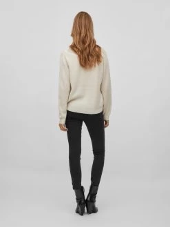 Vila Fijngebreide Truien Trui Glacy Dames Taupe -Vila 86384f7c15f78fd43822862a068e93ab