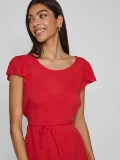 Vila Mini Jurken Jurk Dames Rood -Vila 86537f0a4fd422865042b3d28ce39a08