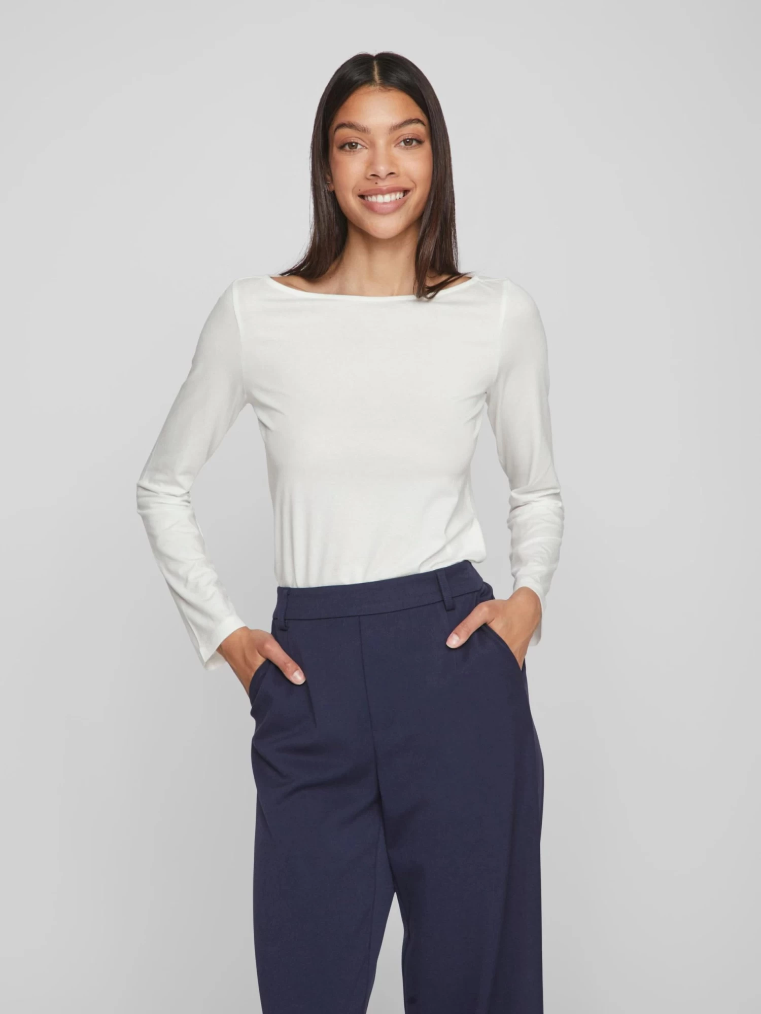 Vila Longsleeves Shirt EMILIE Dames Wit 5 Vila Longsleeves Shirt EMILIE Dames Wit - Afbeelding 3