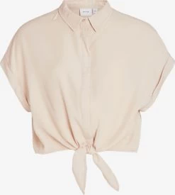 Vila Blouses Met Korte Mouw Blouse Mandy Dames Beige