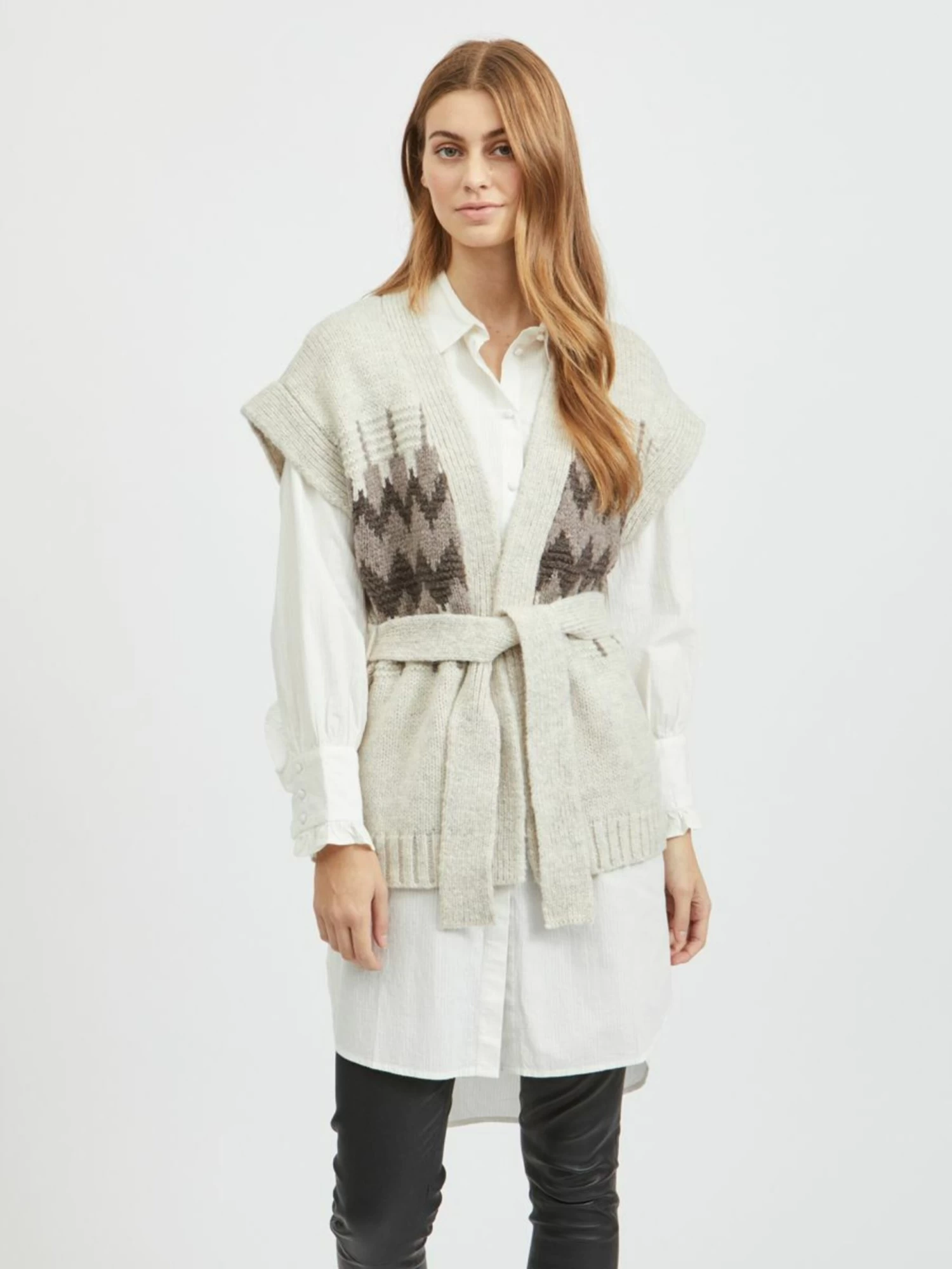 Vila Vesten Gebreide Bodywarmer Dames Crème 5 Vila Vesten Gebreide Bodywarmer Dames Crème - Afbeelding 3