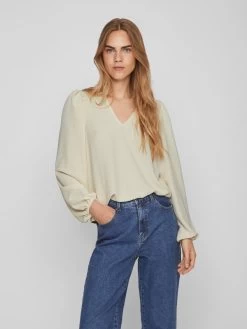 Vila Kanten Blouses Medium Support Blouse SURASHIL Dames Beige -Vila 8b854ec4f66400f1ece99e643209be63