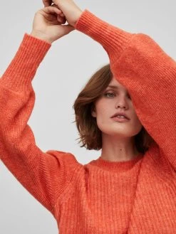 Vila Basic Truien Trui Dames Oranje -Vila 8b971142a5309e59d72b39956b7d19f9