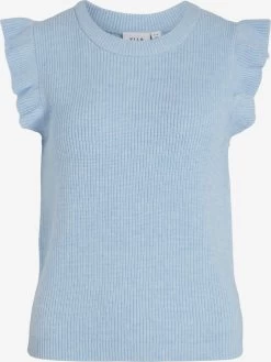 Vila Fijngebreide Truien Trui Ril Dames Lichtblauw