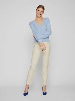 Vila Vesten Gebreid Vest ALANA Dames Lichtblauw -Vila 8c684238fba2c7fa8f745aa01f53ecd8