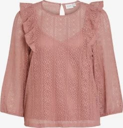 Vila Kanten Blouses Blouse Nesa Dames Oudroze