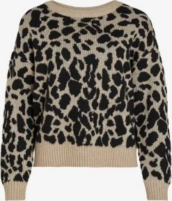 Vila Fijngebreide Truien Trui Ril Dames Beige Gemêleerd