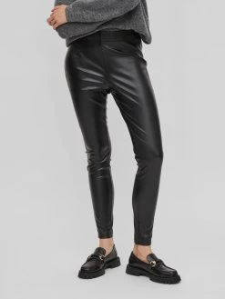 Vila Leren Broeken Skinny Leggings Katy Dames Zwart -Vila 8ee48807ab0466224a51565ecd484ddf