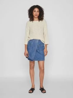 Vila Basic Truien Trui Asita Dames Lichtbeige -Vila 900eb6172752f1f76192b699a2a43a32