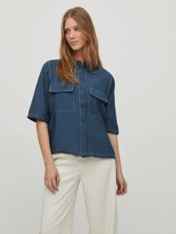 Vila Overhemden Blouse Dames Donkerblauw 11 Vila Overhemden Blouse Dames Donkerblauw -Vila 9051ef3dd08ef4fed4fc333531def805