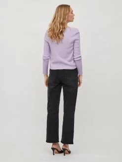 Vila Vesten Gebreid Vest Popsa Dames Pastellila -Vila 90fb78dd026eab31b73bd524be7c00e1