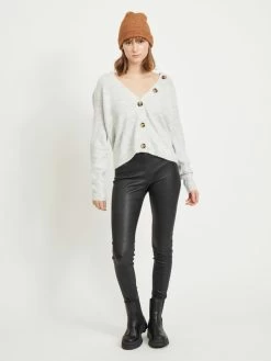 Vila Vesten Gebreid Vest NORA Dames Grijs Gemêleerd -Vila 90fc2f85ab4e61a5851b2d8a5d0fd45a