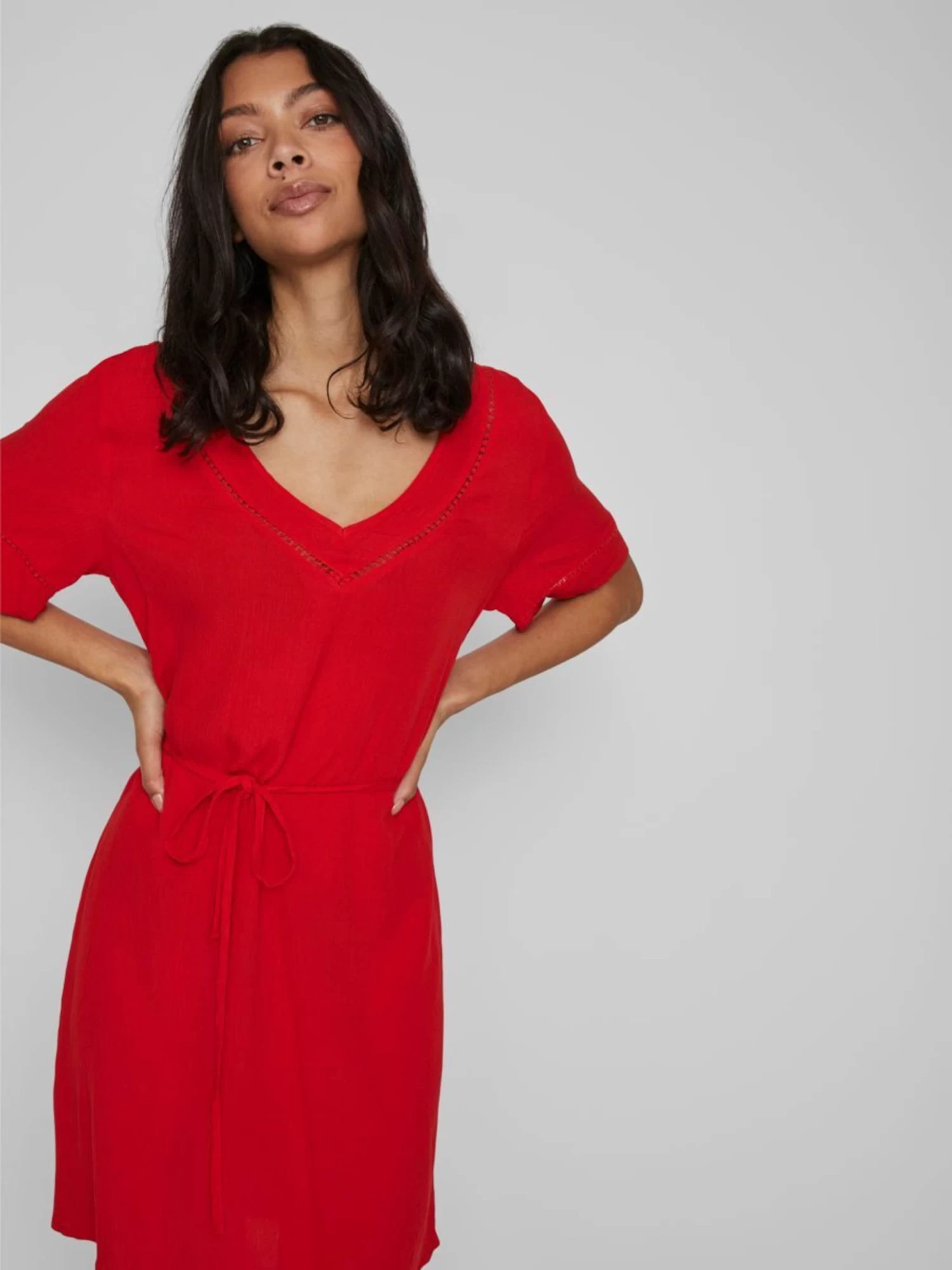 Vila Mini Jurken Jurk Dames Rood 8 Vila Mini Jurken Jurk Dames Rood - Afbeelding 6