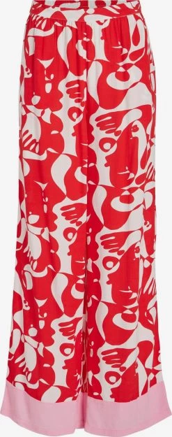 Vila Pantalons Wide Leg Broek KIKKI Dames Lichtrood